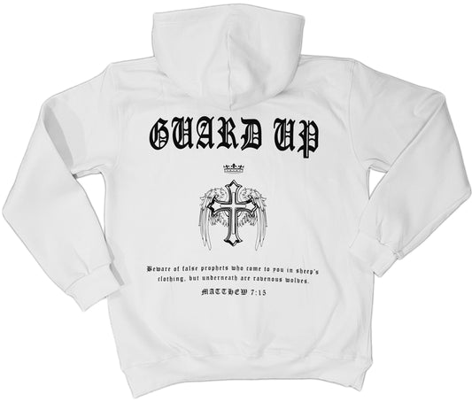 Winged Cross Hoodie WHT